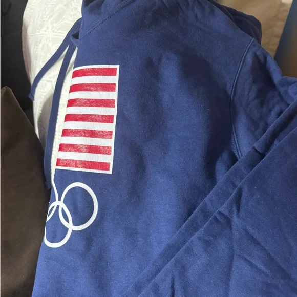 Fanatics Blue Hoodie with Flag and Olympic Rings - Picture 6 of 8